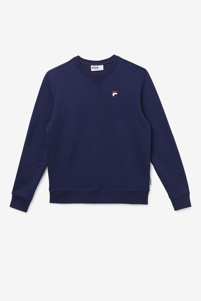 Fila Kieve Navy Sweatshirt Mens - NZ 62109-LZQA